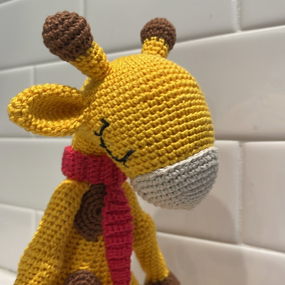 Handcrafted Sleepy Giraffe Amigurumi Crochet Stuffed Animal Toy Doll Figure 🦒 - Picture 4 of 13